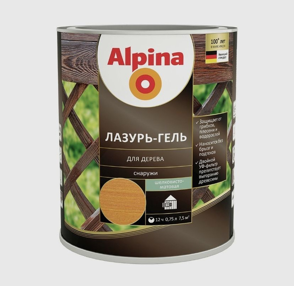 Лазурь-гель для дерева Alpina рябина 0,75л - купить по доступным ценам ...
