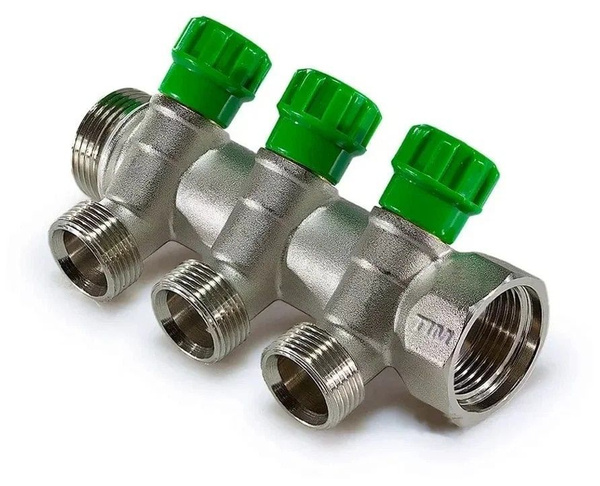 Коллектор регулировочный TIM (MR135N-1-3) 3 выхода, евроконус, 3/4"- 1/ ...