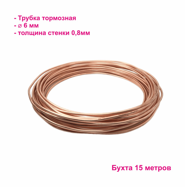 Трубка медная диаметр 6мм, толщина стенки 0,8мм бухта 15 метров - ICG ...