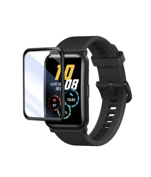 Керамическая защитная пленка на экран смарт-часов Honor Band 6 / Хонор ...