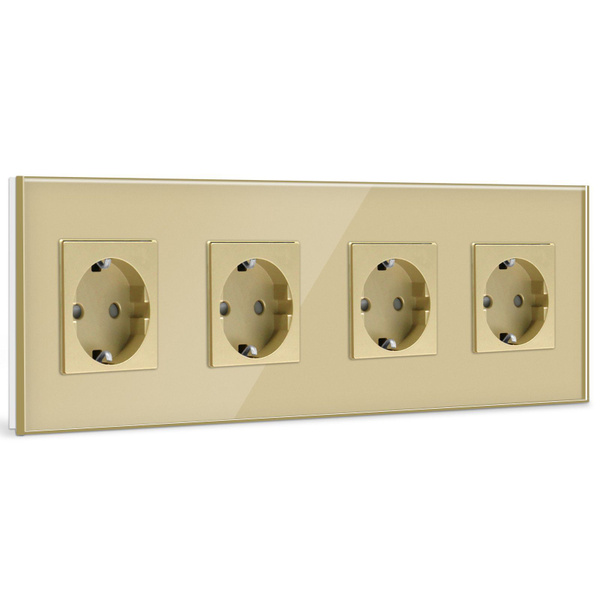 Розетка тройная 3 поста 16А 250В рамка стекло Белая,228mm купить на ...