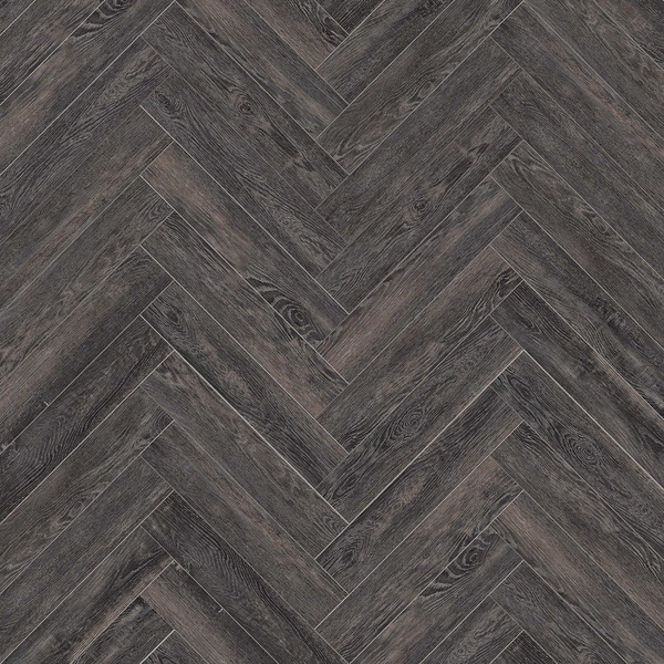 Плитка ПВХ CronaFloor Кварц-винил Herringbone**, темно-серый, 128x640 ...