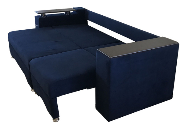 Угловой диван трансформер, спальное место 140х200см, синий купить на ...