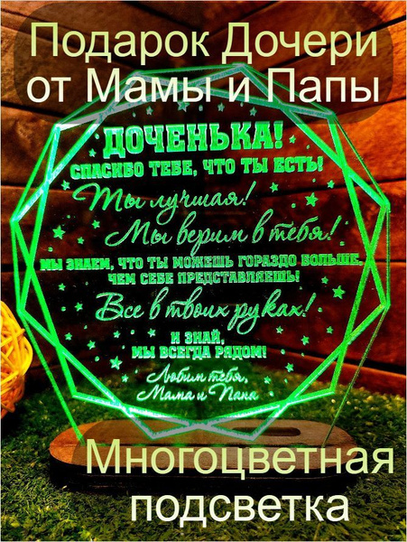 Подарок дочери на день рождения от родителей, светильник - ночник моей ...