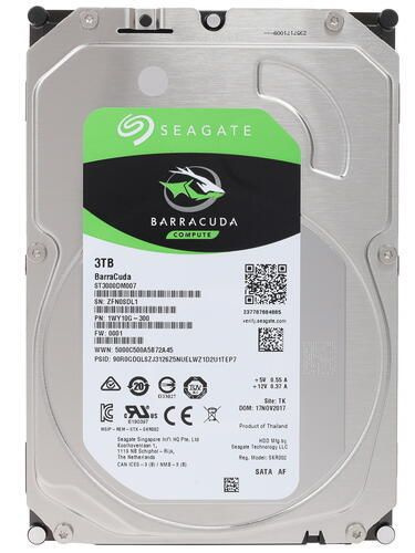 3 ТБ Внутренний жесткий диск Seagate BarraCuda (ST3000DM007 ...
