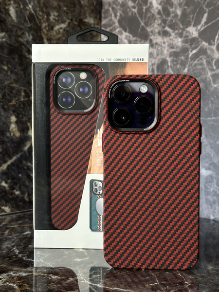 Чехол на Iphone14 pro Max из пластика под карбон / Противоударная ...