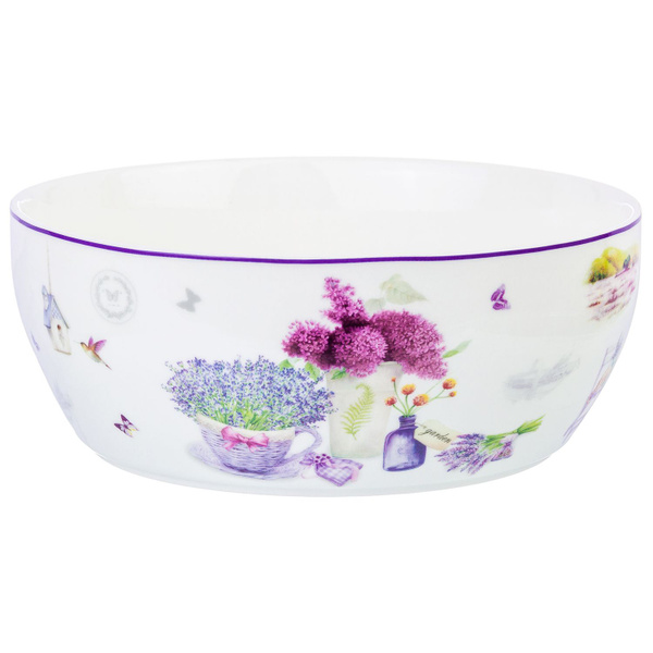 Салатник Elan Gallery "20х20х7,5 см Лаванда NEW BONE CHINA", 1700 мл ...