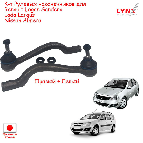 Рулевые наконечники (пара 2шт.) для Renault Logan Sandero (Рено Логан ...