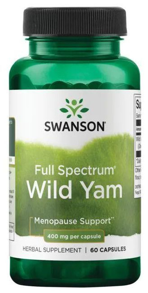Дикий ямс 400 мг 60 капсул, Swanson Full Spectrum Wild Yam, Женское ...
