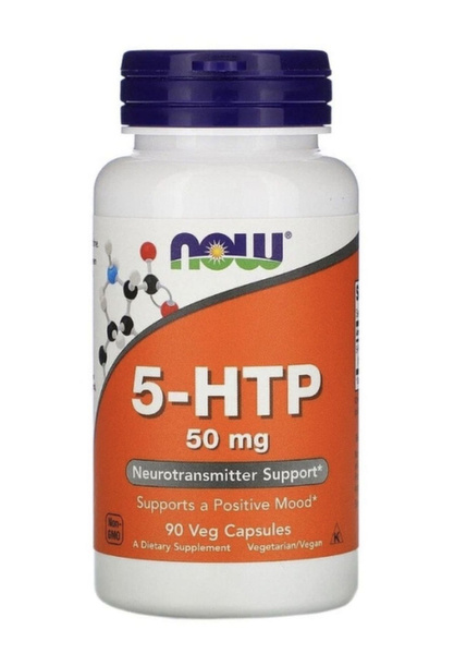 NOW 5 HTP серотонин 5 гидрокси триптофан 50 мг, 90 капсул - купить с ...
