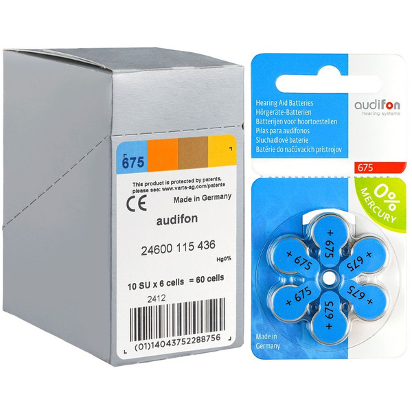 AUDIFON ZA675 Батарейки для слуховых аппаратов воздушно-цинковые ...
