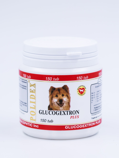 Витамины для собак POLIDEX Glucogextron plus Глюкогекстрон плюс, 150 ...