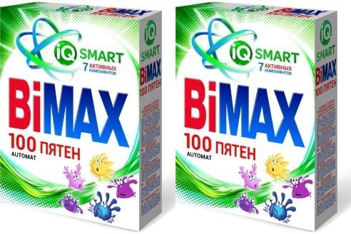 BiMax Стиральный порошок, 100 пятен, 400 гр, 2 упак - купить с ...