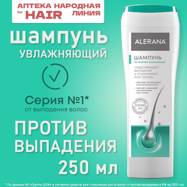 Алерана (Alerana) безсульфатный шампунь для роста волос, увлажняющий ...