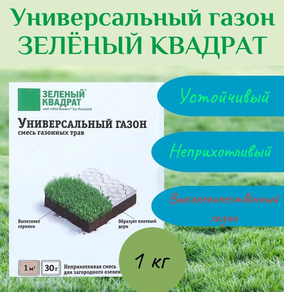 Газонные травы Зеленый Квадрат газон_10580, 1000 г - купить по выгодным ...