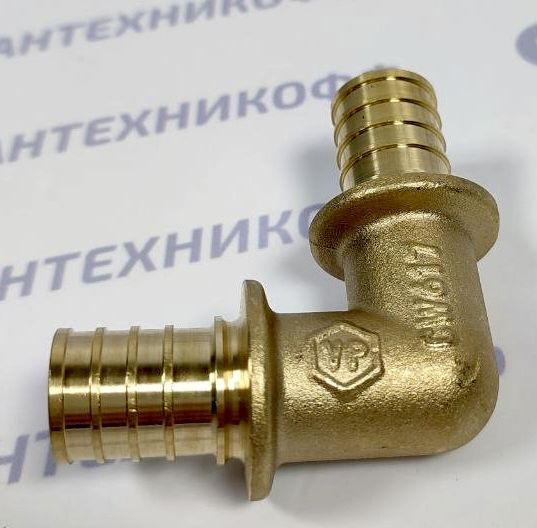 Угол аксиальный 90 VIEIR 25x25 для труб из сшитого полиэтилена, латунь ...