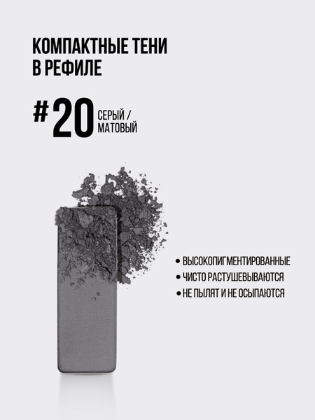 PROMAKEUP Laboratory Компактные Тени для Век 4.3 гр, Матовые, Пудровые ...