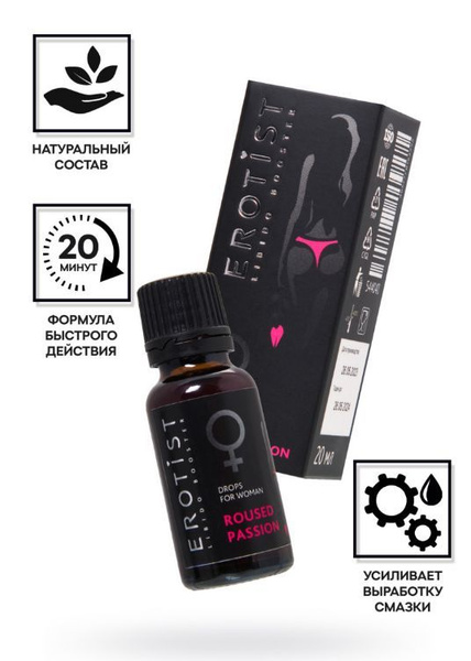 Возбуждающие капли Erotist ROUSED PASSION, для женщин, 20мл купить на ...