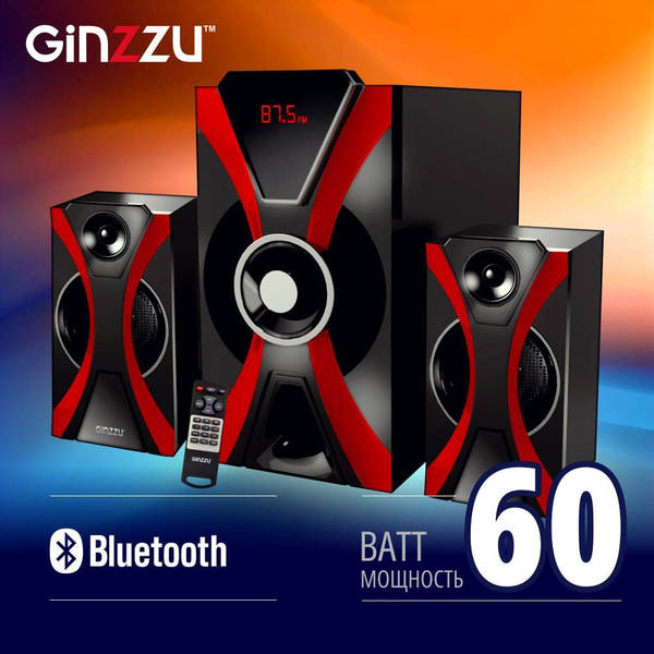Колонки для компьютера / Акустическая система 2.1 Ginzzu GM-427 60Вт ...