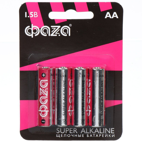 Батарейка ФАZА, АА (LR06, LR6), Super Alkaline, алкалиновая, 1.5 В ...