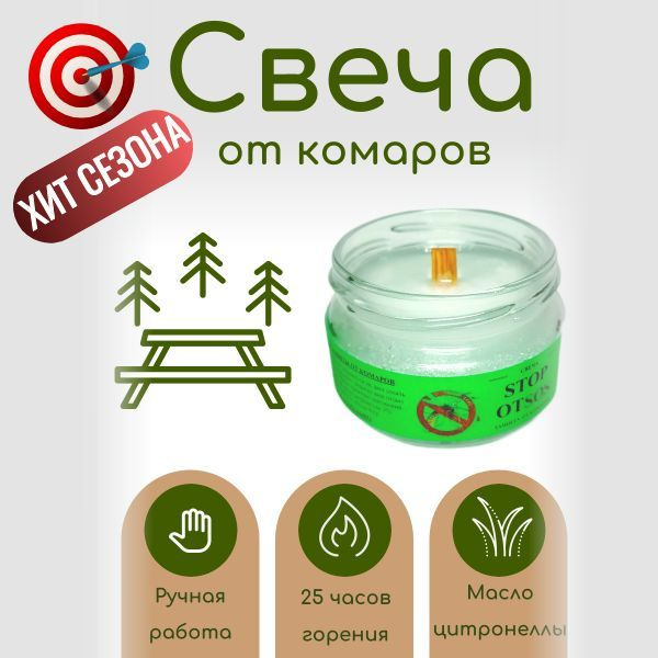 Антимоскитная свеча для защиты от комаров и мошек - купить с доставкой ...