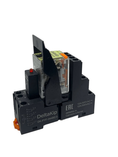 Монтажная колодка DK-PYF-044BE/3 в сборе с реле DK-RP(405.ALTU) зажимом ...