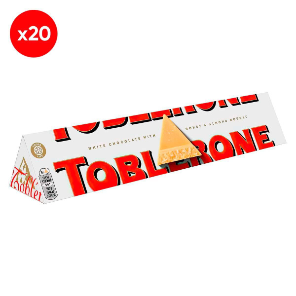 Белый молочный шоколад Toblerone White с медово-миндальной нугой ...