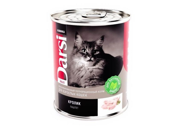 Darsi Adult / Паштет Дарси для взрослых кошек Кролик, 340г х 12шт ...