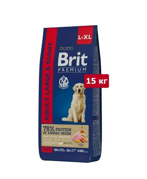 Корм для собак сухой BRIT PREMIUM "Dog Adult Large and Giant" для ...