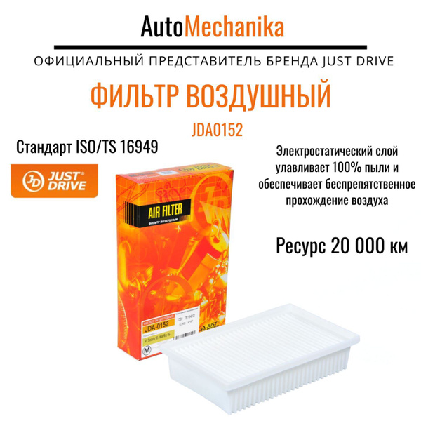 Фильтр воздушный Just Drive Фильтр для HYUNDAI Solaris, KIA Rio_Пылевой ...