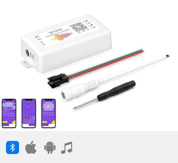 Контроллер музыкальный RGB СП107Е для адресной светодиодной ленты ...