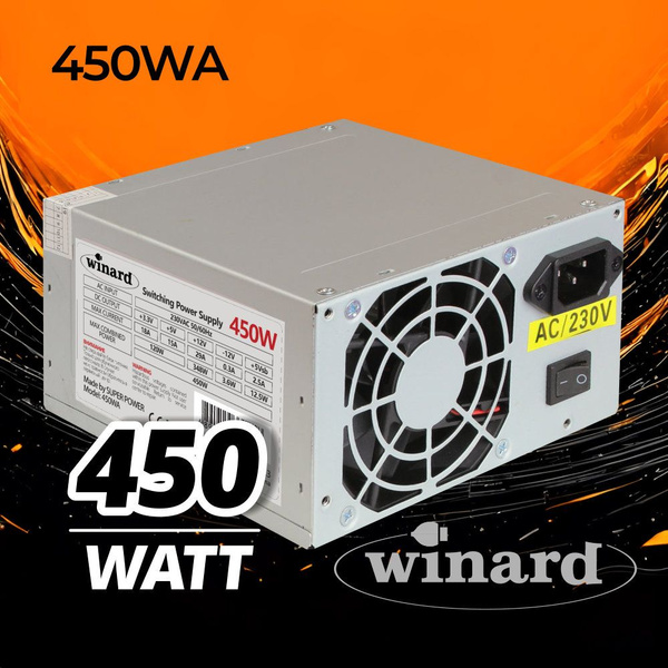 Блок питания Winard 450 W (450WA) ATX, 8cm fan, 20+4pin CPU (4), 2*SATA ...