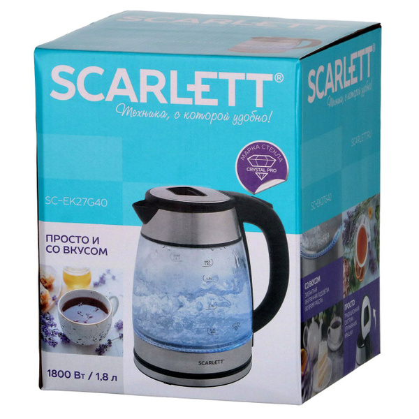 Купить электрический чайник Scarlett SC-EK27G40, Стекло по низкой цене ...