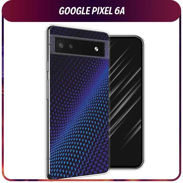 Силиконовый чехол на Google Pixel 6A / Гугл Пиксель 6А - "Синий карбон ...