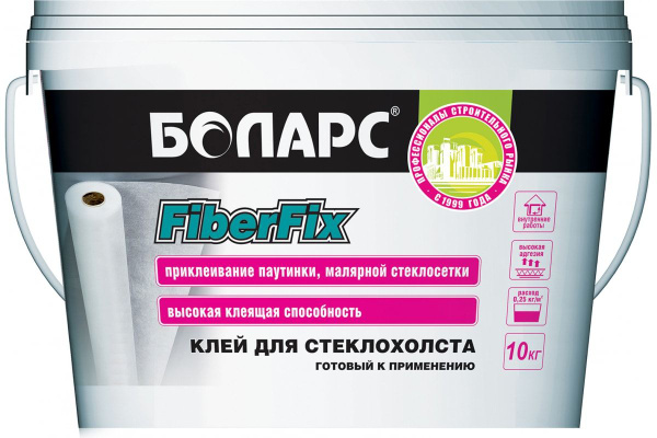 Клей строительный БОЛАРС Клей для стеклохолста FiberFix 10 кг 10 кг ...