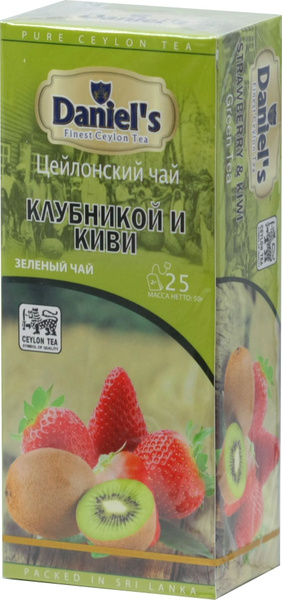 Daniel's Чай зеленый Strawberry & Kiwi, с клубникой и киви, 25 ...