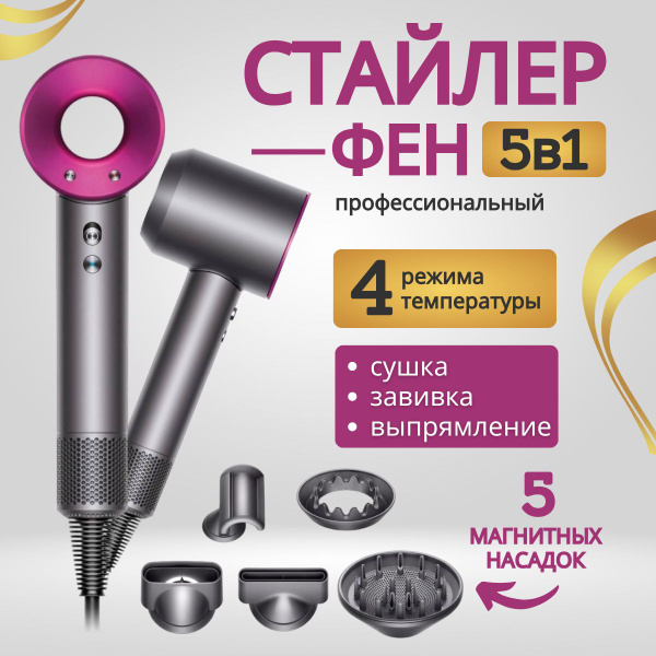 Фен для волос Super Hair Dryer, розовый, серый - купить по выгодным ...