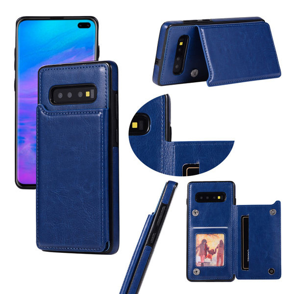 Кожаный чехол для Samsung Galaxy S10 Plus с отделением для карты/ Чехол ...