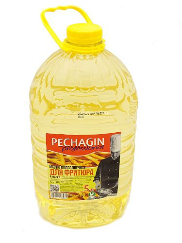 Масло подсолнечное Pechagin Prof для фритюра и жарки, 5л - купить с ...