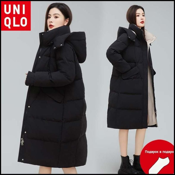 Пальто Uniqlo, Зима, размер 56, цвет черный, Бархат - купить по ...