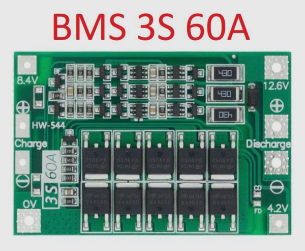 BMS контроллер 3S 60A для Li ion аккумуляторов с балансировкой - купить ...