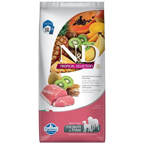 Farmina N&D Tropical Selection Adult Medium & Maxi Pork / Сухой корм ...