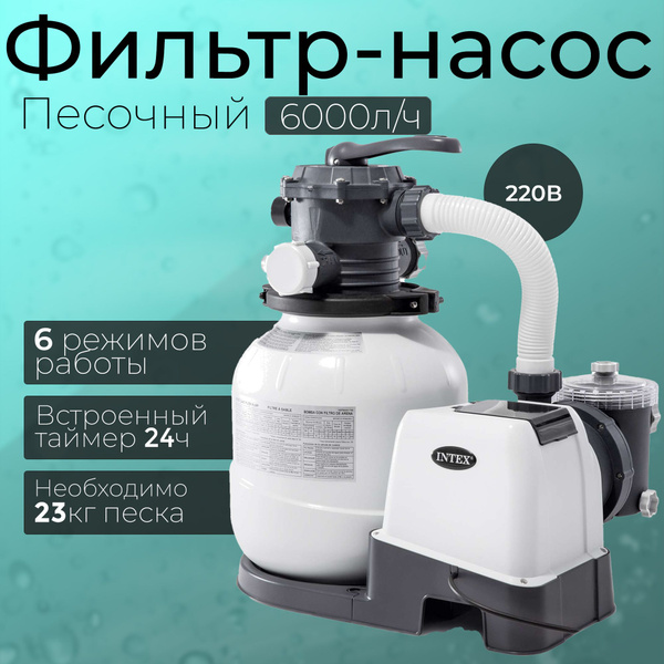 Песочный фильтр-насос для бассейна - 6000 л/ч, Intex 26646 - купить с ...