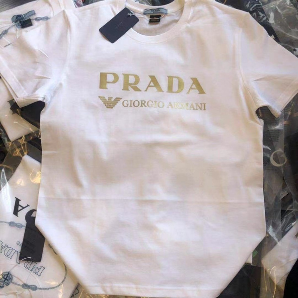 Футболка Prada, размер 46, цвет белый, полиэстер,Хлопок - купить по ...