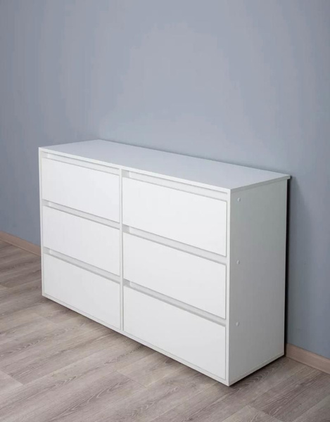 Комод белый матовый 140*80*45 по мотивам Икеа Ikea, 140x45x80 см, 6 ящ ...