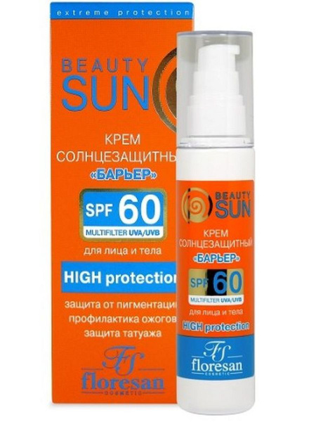 Floresan beauty sun солнцезащитный крем барьер spf60-1шт. - купить с ...