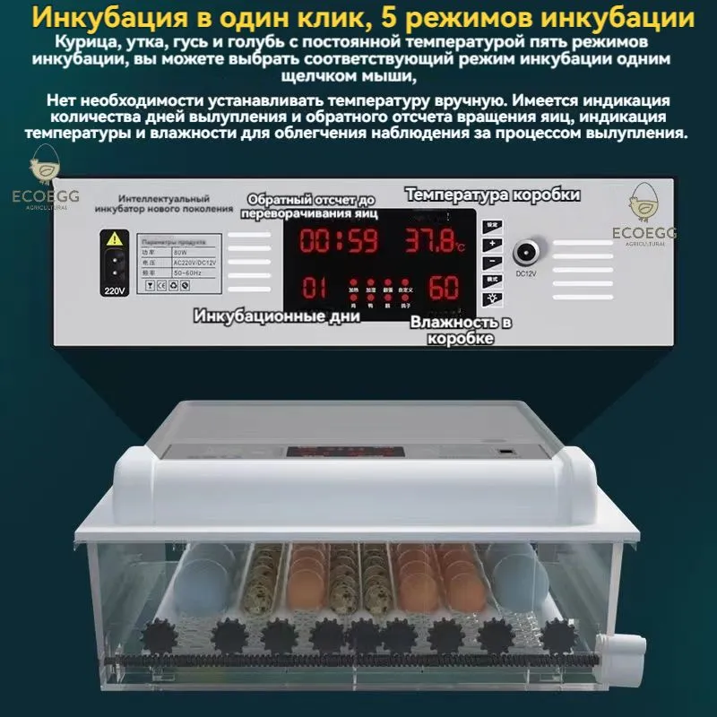 утолщенный новый тип 36 инкубатор для яиц автоматический 220B/12B Пять ...