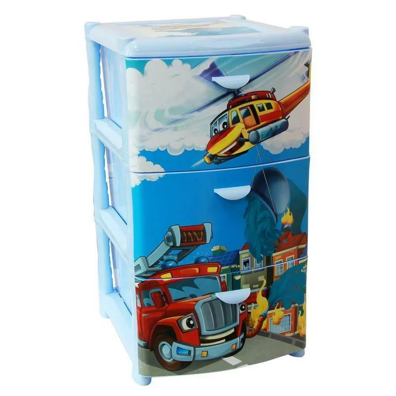 Комод детский пластиковый с ящиками для игрушек или одежды АЛЬТ ДЕКО IDEA М 2804 3 секции (Спасатели) #1