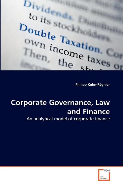 Обложка книги Corporate Governance, Law and Finance, Philipp Kuhn-Régnier