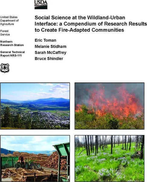 Обложка книги Social Science at the Wildland-Urban Interface. a Compendium of Research Results to Create Fire-Adapted Communities, United States Department of Agriculture, Eric Toman, Melanie Stidham